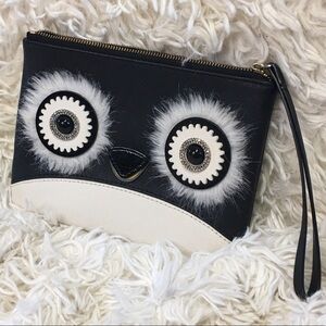 Kate Spade Dashing Beauty Penguin Willa Wristlet Clutch Preown Leather pre owned